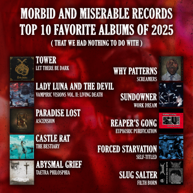 Morbid And Miserable Records' Top 10 Favorite Albums of 2025 -- album covers